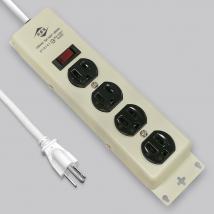 3P 4AC Outlets Steel Case Power Cord