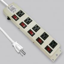 3P 5AC Outlets Steel Case Extension Cord