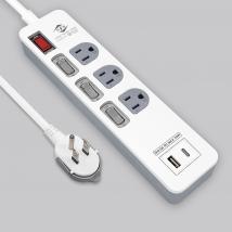 20W QC PD 3P 3AC Outlets Extension Cord