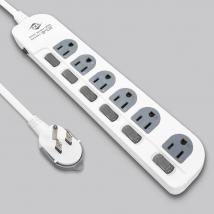 過載斷電6開6座電源延長線
