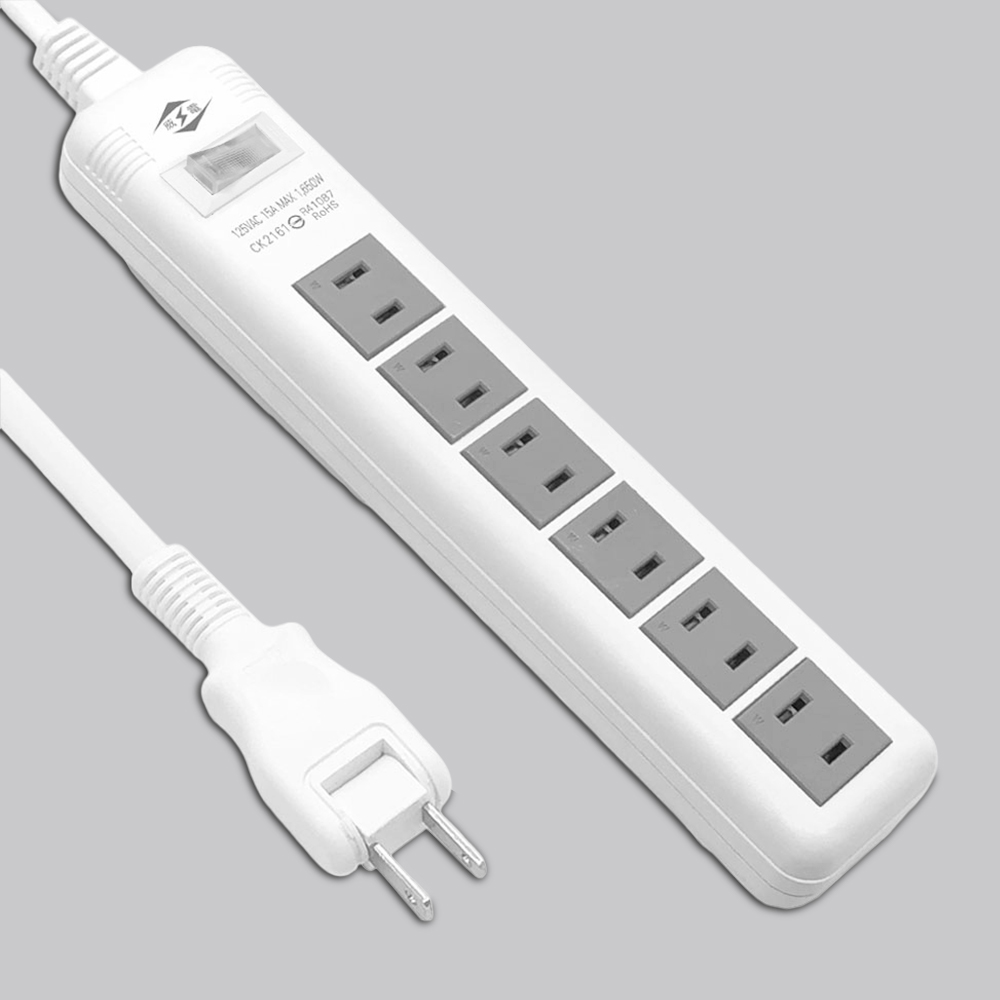 2P 6AC outlets Extension Cord