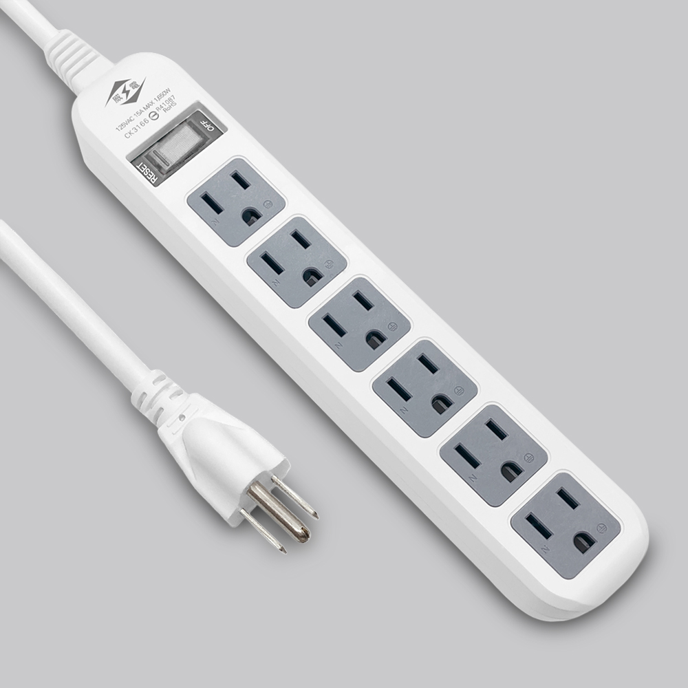 過載斷電1開6座電源延長線