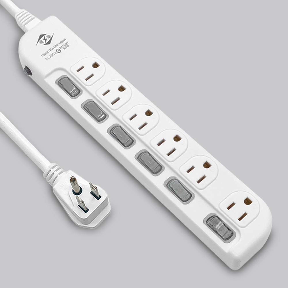 3P 6AC outlets Extension Cord