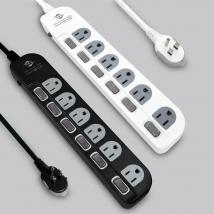 過載斷電6開6座電源延長線