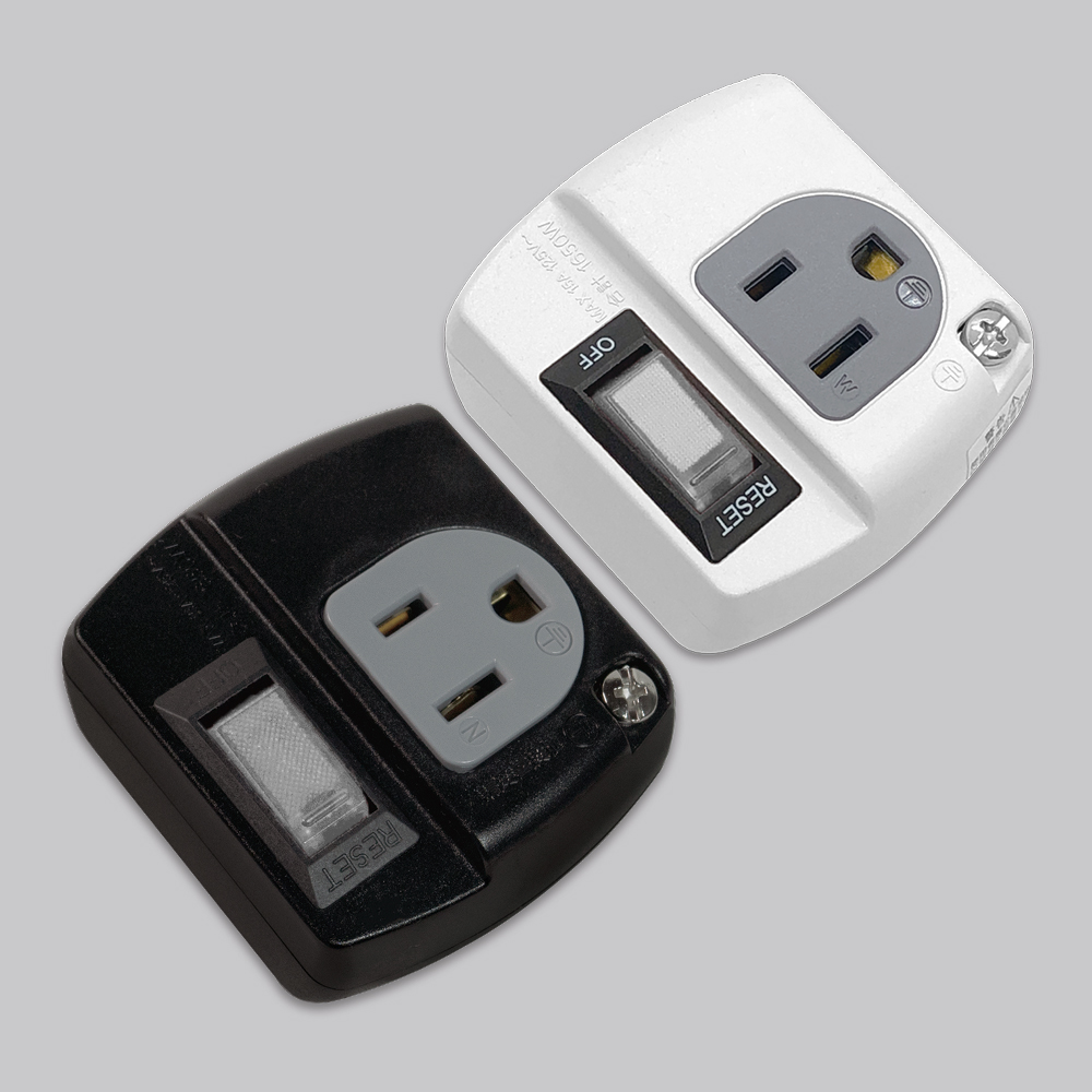 過載斷電分接式插座-1*1P 電腦壁插