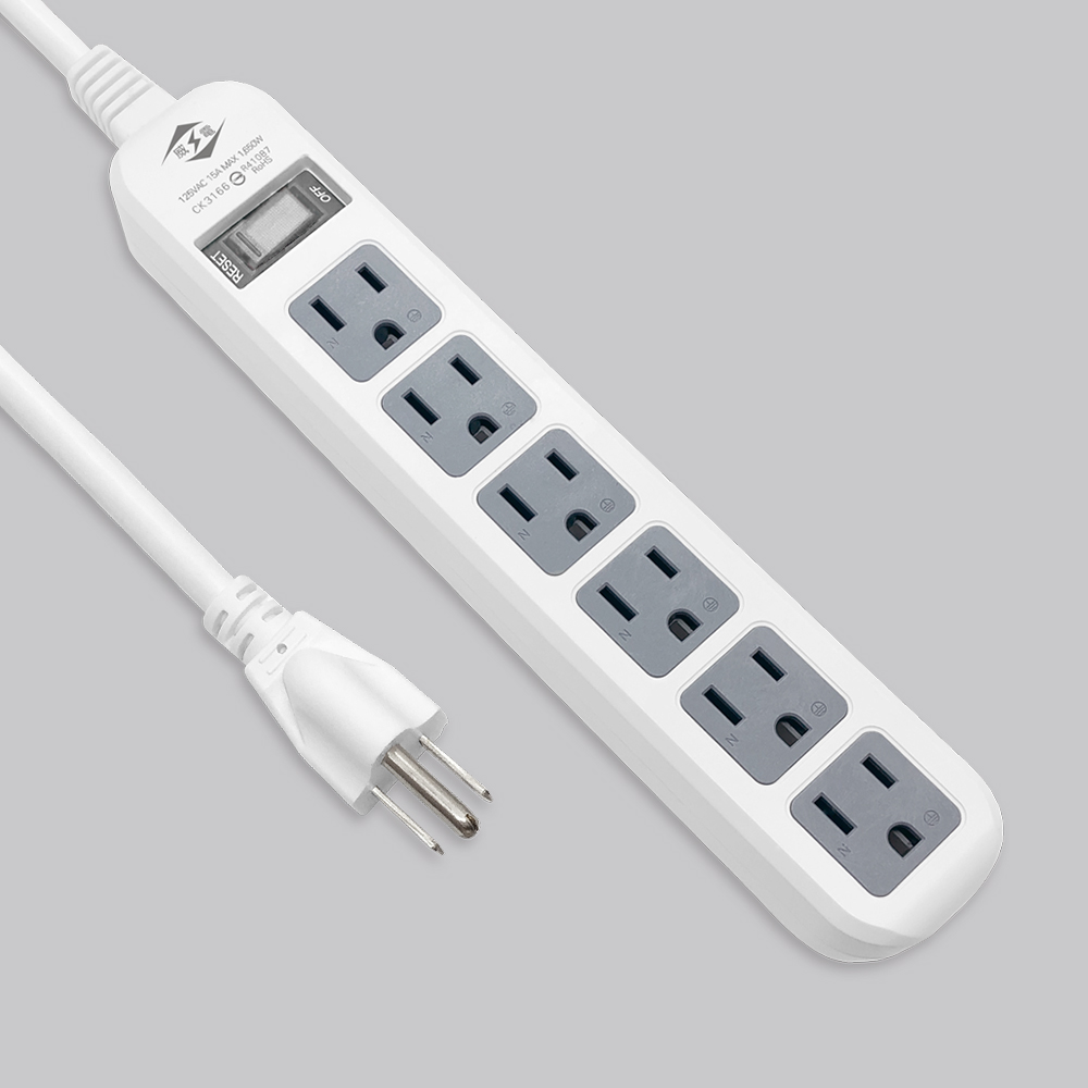 過載斷電1開6座電源延長線