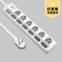 過載斷電7開6座電源延長線