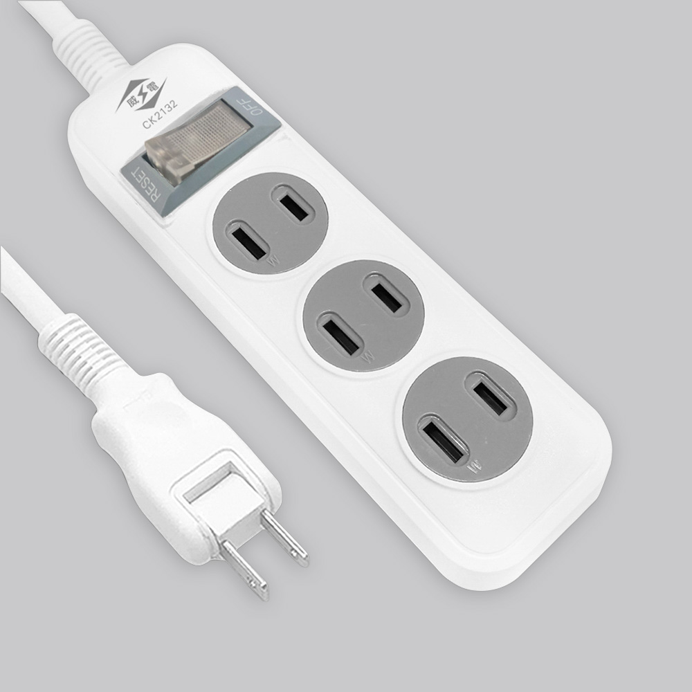 2P 3AC outlets Extension Cord